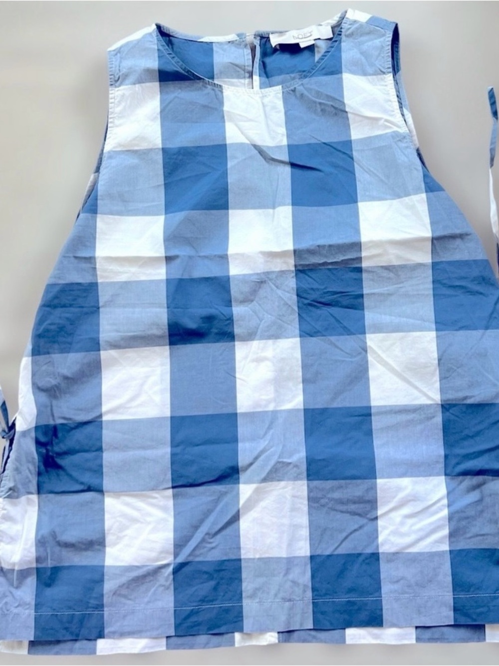 LOFT Blue & White Gingham Sleeveless Top